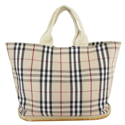 Burberry Beige Multi-Color Canvas Rubber Handbag Tote Bag ( )