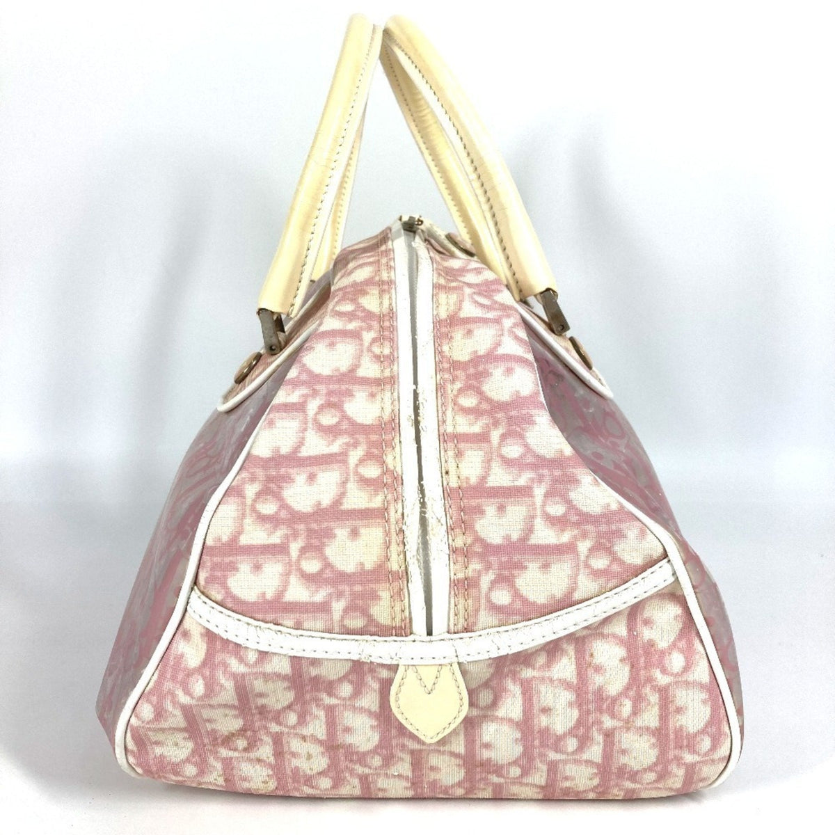 Christian Dior Pink Yellow Trotter Boston Bag Handbag Tote Bag Rovelle Bags