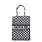 Christian Dior Navy White Canvas Handbag Canvas Rovelle Bags