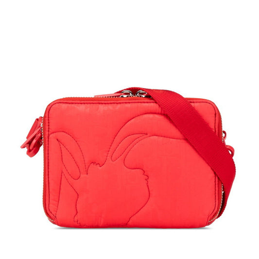 Christian Dior Red Color Nylon Leather Shoulder Bag Rovelle Bags