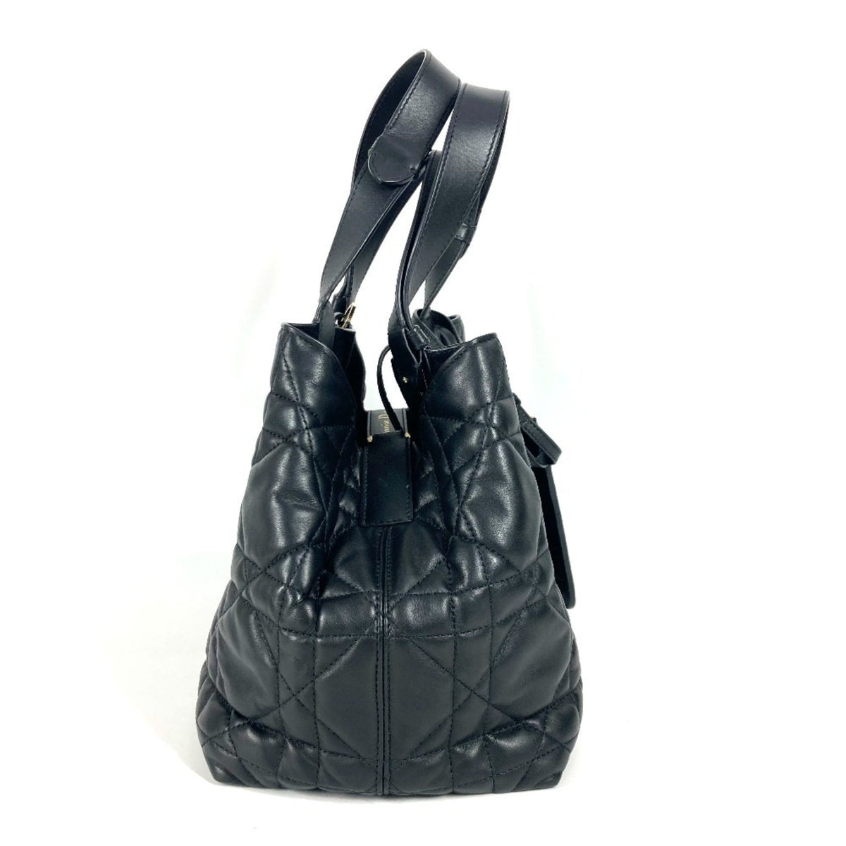 Christian Dior Black Leather Handbag Pouch Shoulder Bag Tote Bag Rovelle Bags