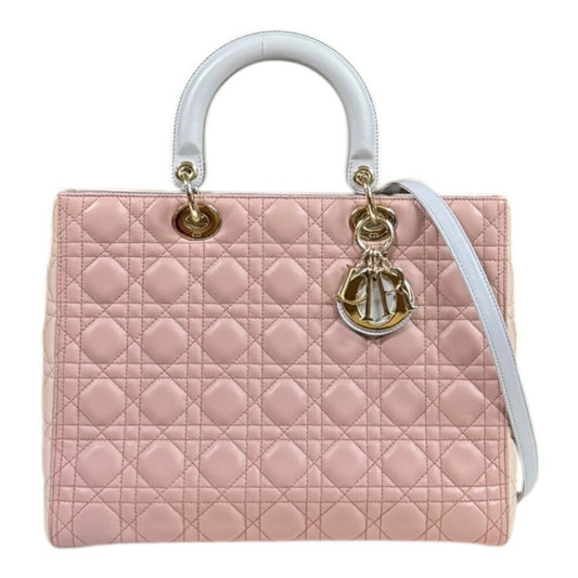 Christian Dior Gray Pink Leather Shoulder Bag Rovelle Bags