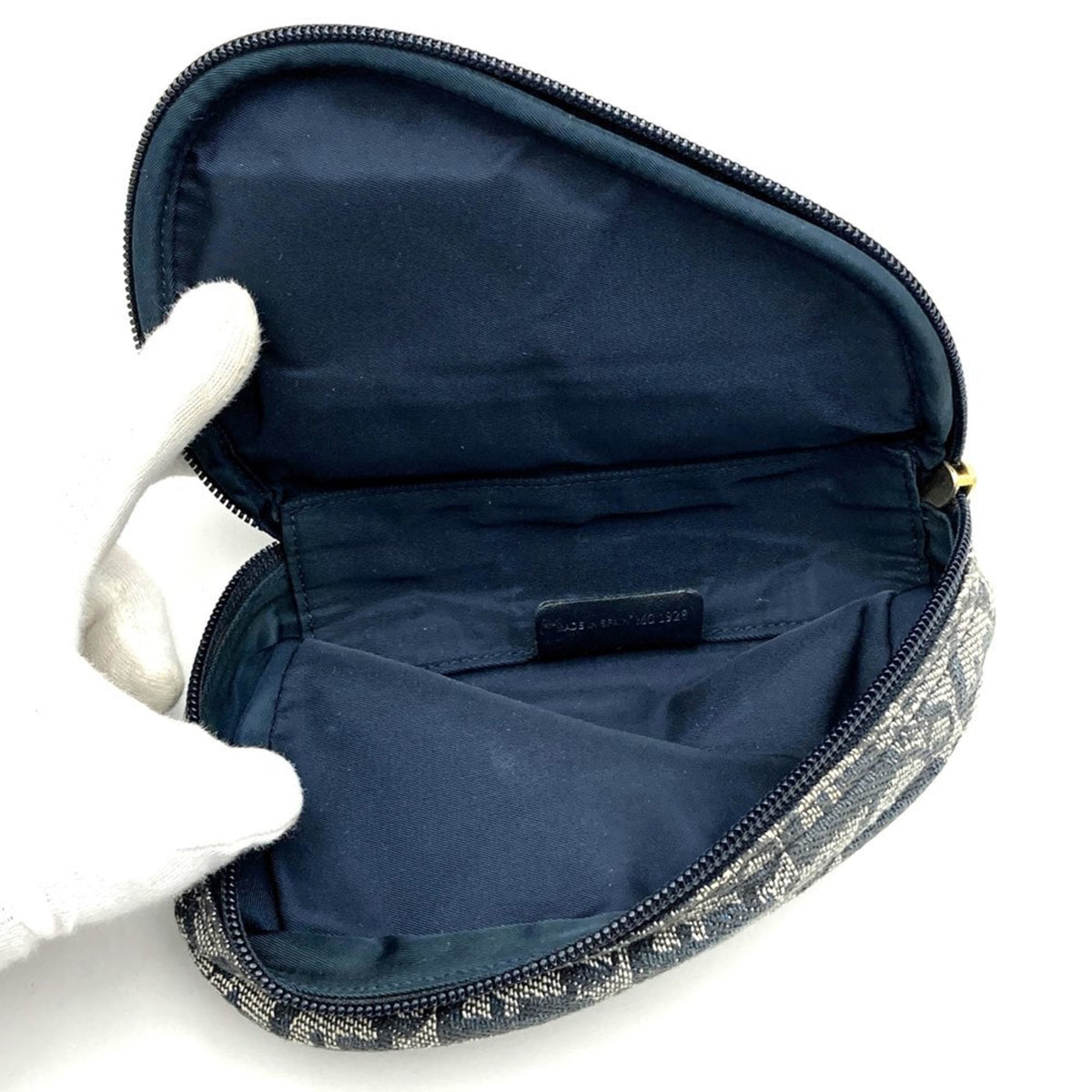 Christian Dior Navy Canvas Pouch Rovelle Bags