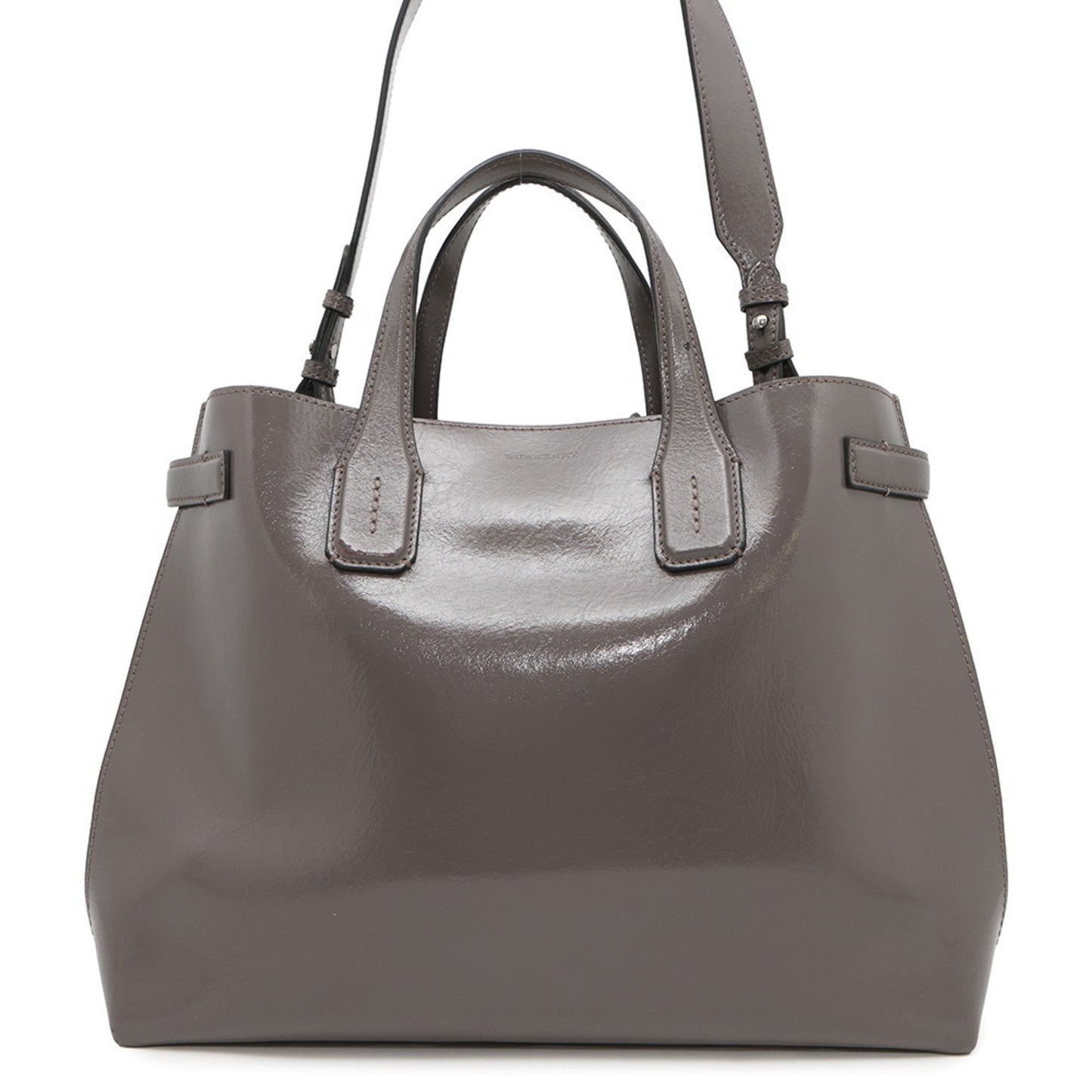 Burberry Gray Leather Handbag Shoulder Bag ( )