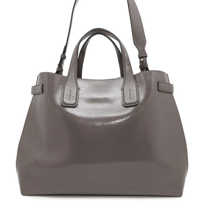 Burberry Gray Leather Handbag Shoulder Bag ( )