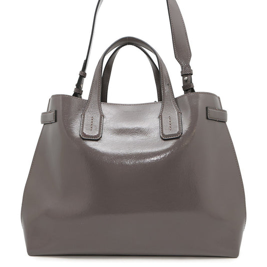 Burberry Gray Leather Handbag Shoulder Bag ( )