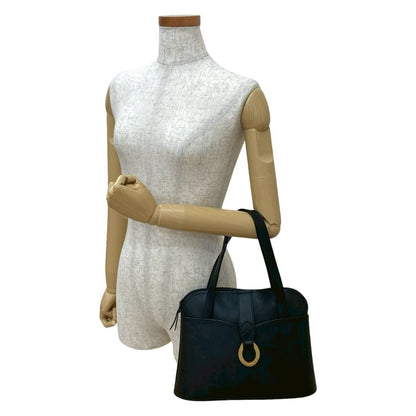 Christian Dior Black Leather Pvc Boston Bag Handbag Rovelle Bags