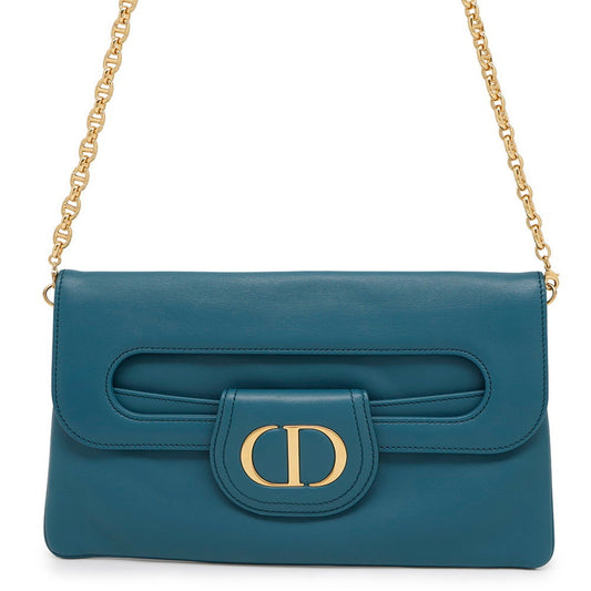 Christian Dior Blue Leather Shoulder Bag Style 2 Rovelle Bags