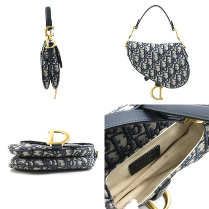 Christian Dior Navy Canvas Handbag Saddle Bag Rovelle Bags