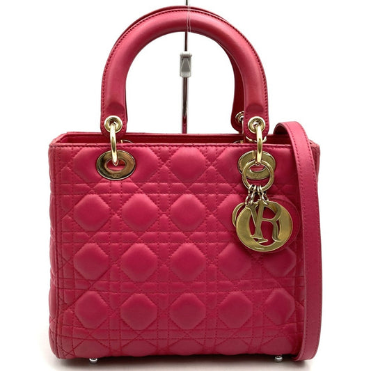 Christian Dior Pink Leather Handbag Shoulder Bag Style 2 Rovelle Bags