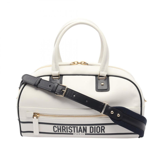 Christian Dior Black White Leather Handbag Leather Rovelle Bags