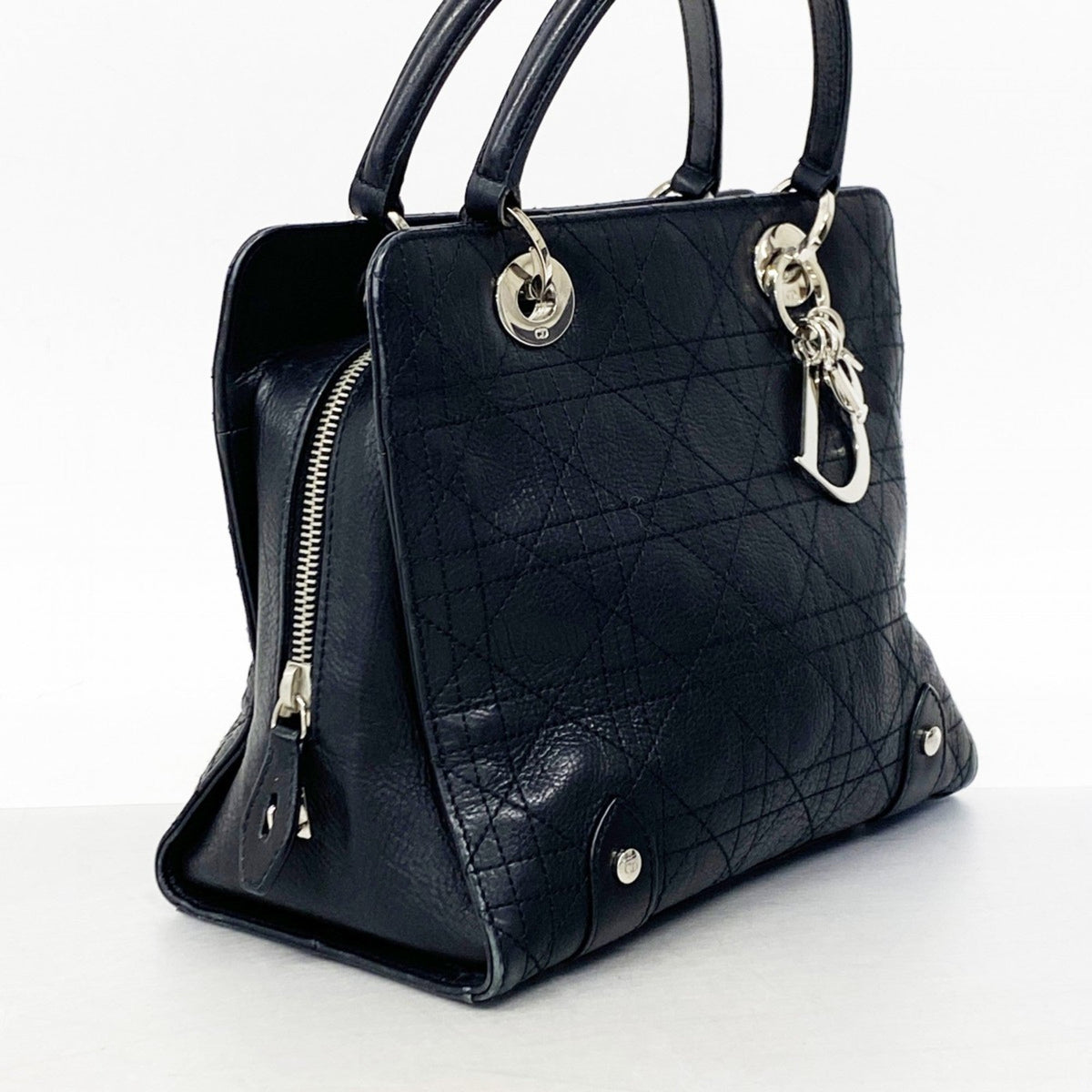 Christian Dior Black Leather Handbag Style 2 Rovelle Bags
