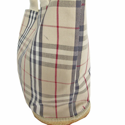 Burberry Beige Multi-Color Canvas Rubber Handbag Tote Bag ( )