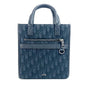 Christian Dior Black Dark Navy Canvas Leather Handbag Tote Bag Rovelle Bags
