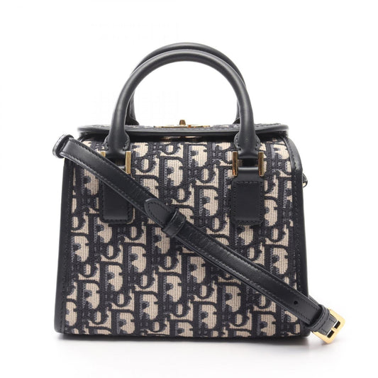Christian Dior Beige Navy Canvas Tote Bag Canvas Rovelle Bags