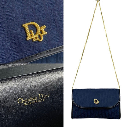 Christian Dior Navy Canvas Leather Shoulder Bag Rovelle Bags