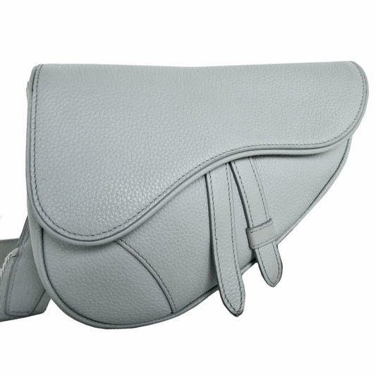 Christian Dior Light Gray Leather Saddle Bag Sling Bag Rovelle Bags