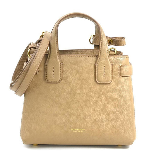 Burberry Camel Leather Canvas Handbag Shoulder Bag ( )
