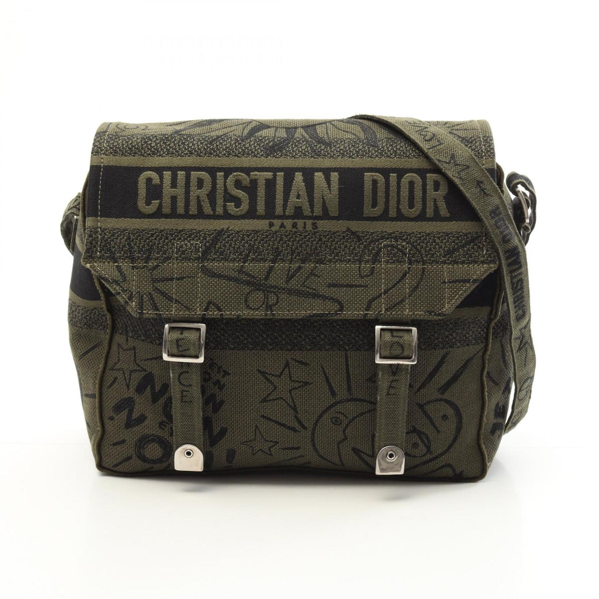 Christian Dior Khaki Canvas Shoulder Bag Rovelle Bags