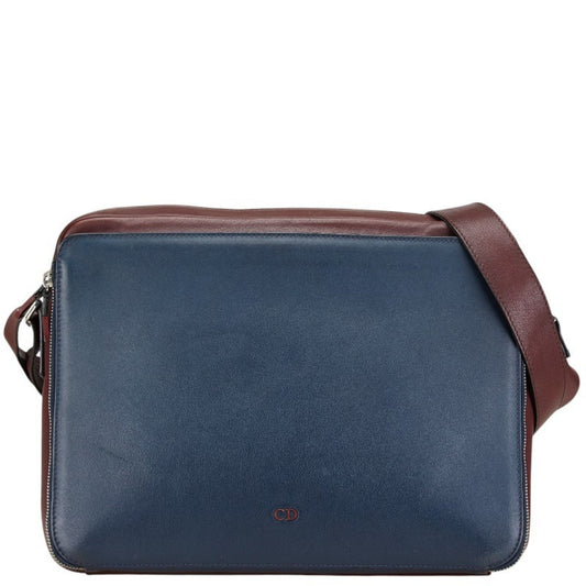 Christian Dior Navy Wine Leather Shoulder Bag Rovelle Bags