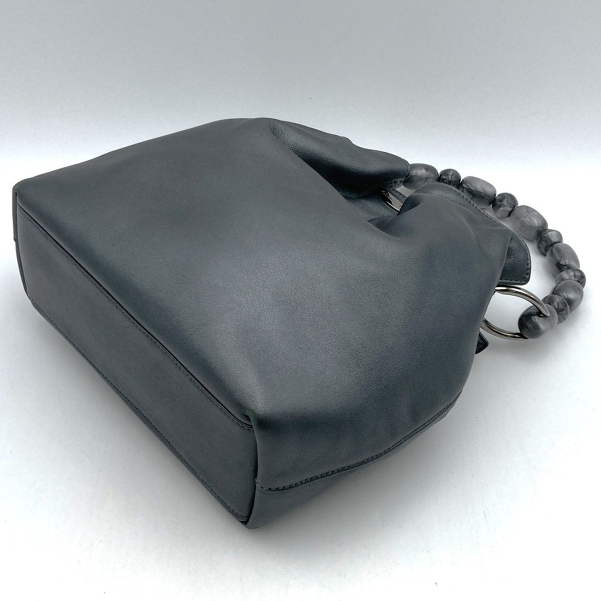 Christian Dior Gray Leather Handbag Leather Rovelle Bags