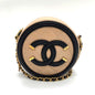 Chanel Bag CC Filigree Round Chain Shoulder Beige x Black Pochette Pouch Circle Crossbody Women's Caviar Skin Chanel Rovelle Bags