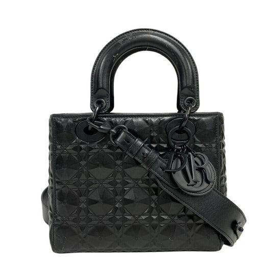 Christian Dior Black Leather Handbag Shoulder Bag Rovelle Bags