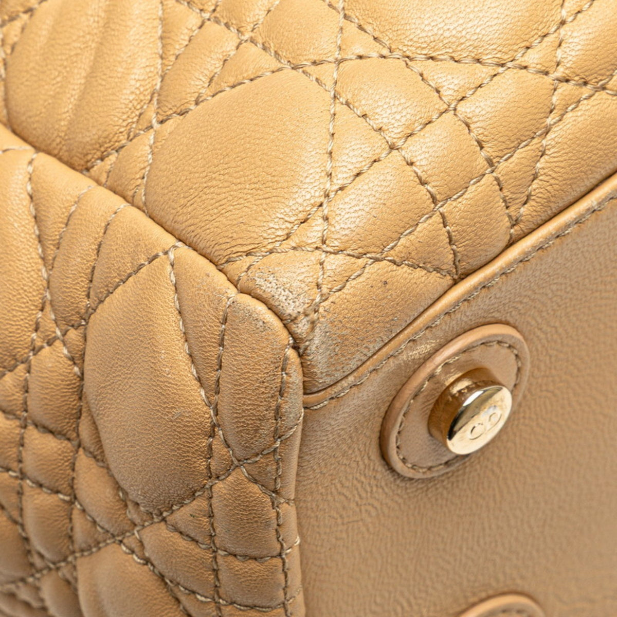 Christian Dior Lady Dior Beige Brown Leather Handbag Tote Bag Rovelle Bags