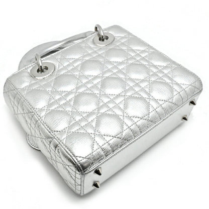 Christian Dior Silver Leather Handbag Rovelle Bags