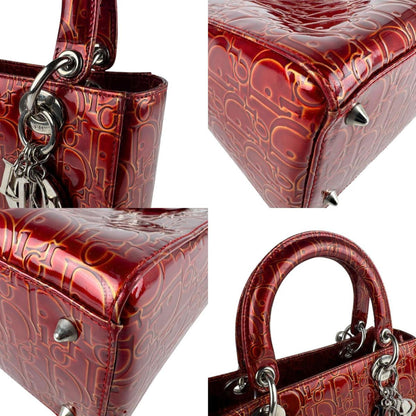 Christian Dior Red Color Patent Leather Handbag Shoulder Bag Rovelle Bags