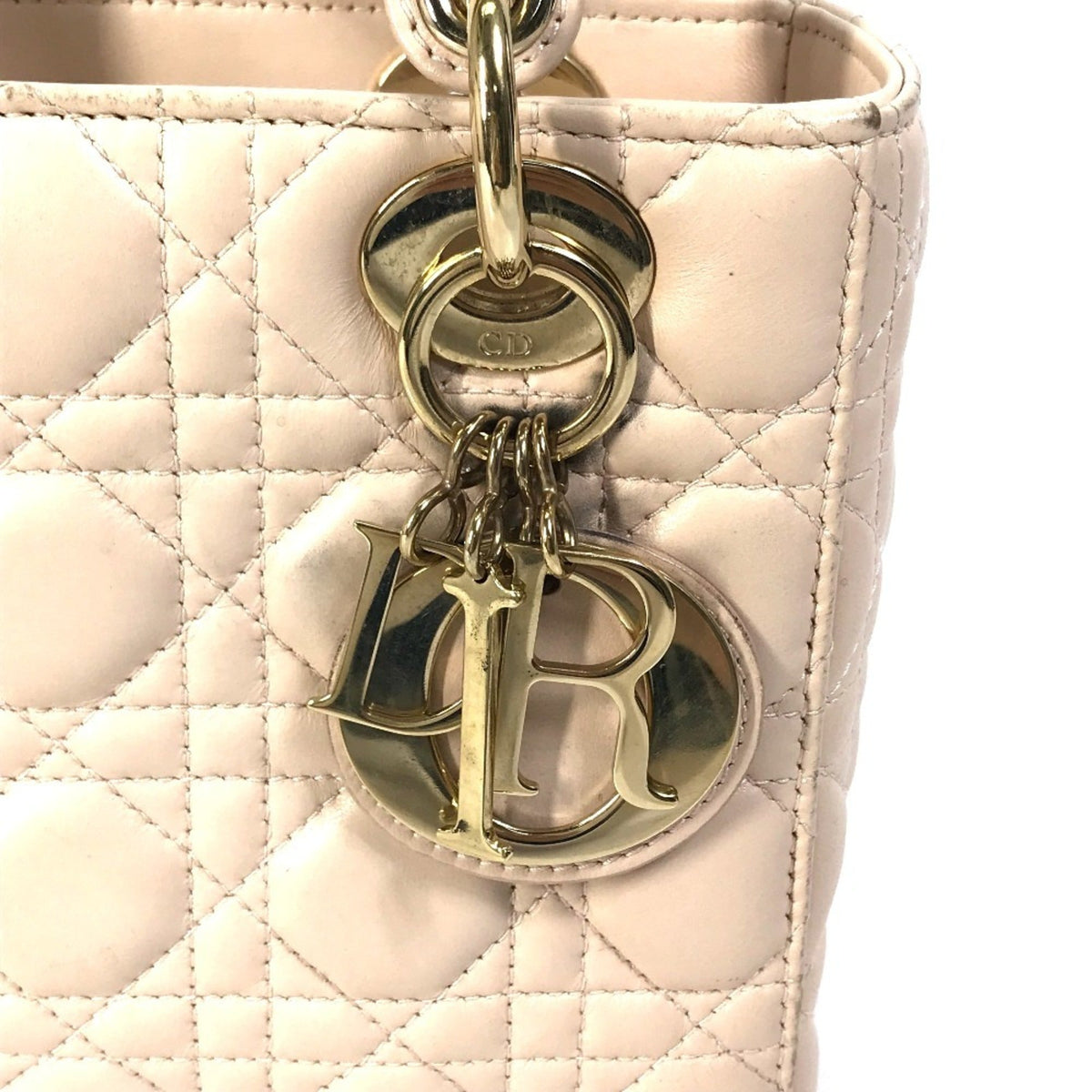 Christian Dior Pink Beige Leather Handbag Shoulder Bag Rovelle Bags