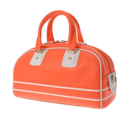 Christian Dior Orange White Leather Handbag Rovelle Bags