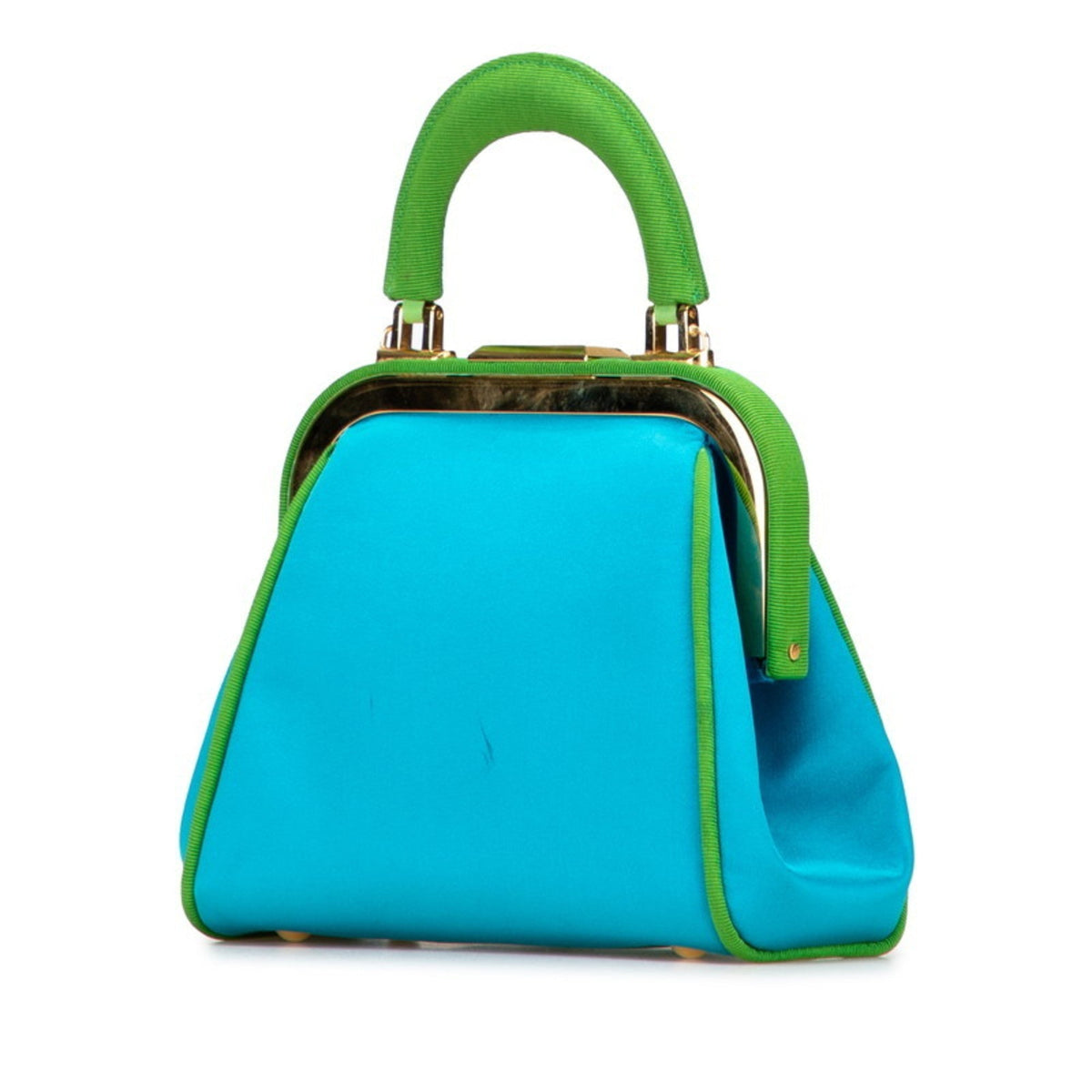 Christian Dior Green Blue Green Canvas Satin Handbag Shoulder Bag Rovelle Bags