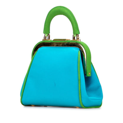 Christian Dior Green Blue Green Canvas Satin Handbag Shoulder Bag Rovelle Bags