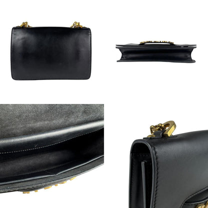 Christian Dior Black Gold Leather Metal Shoulder Bag Rovelle Bags