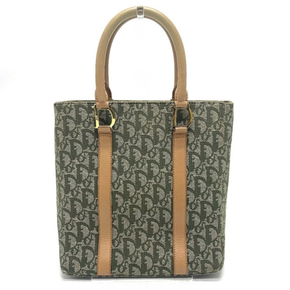 Christian Dior Green Canvas Leather Handbag Tote Bag Rovelle Bags