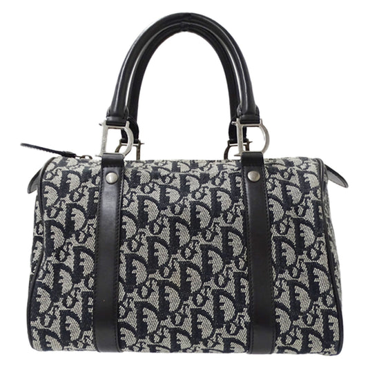 Christian Dior Black Canvas Boston Bag Handbag Rovelle Bags