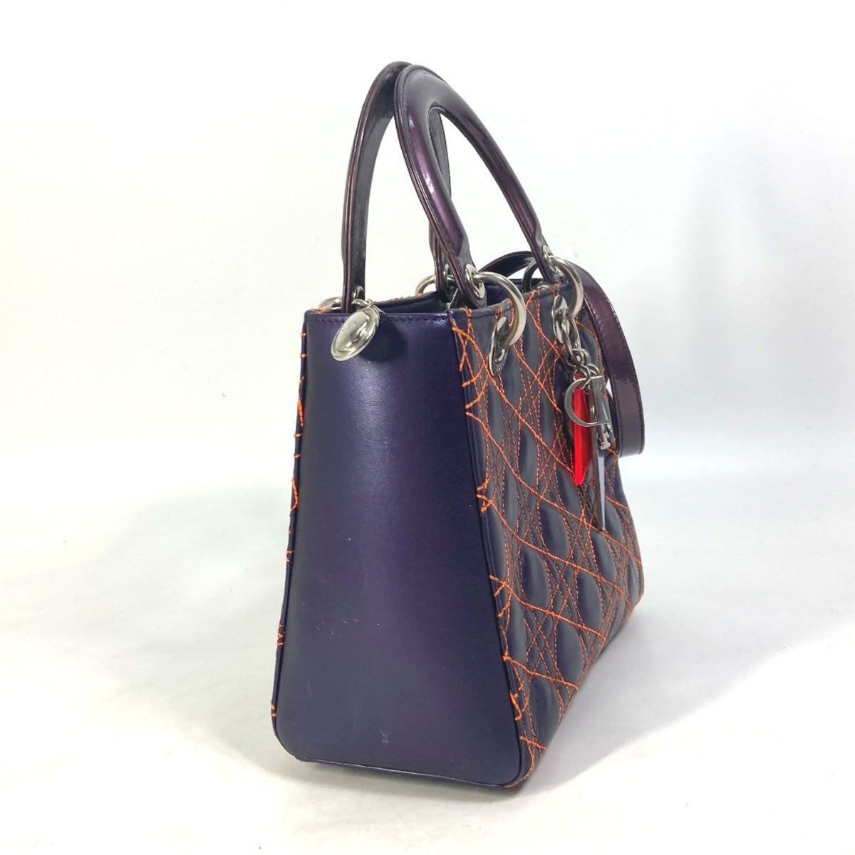 Christian Dior Orange Purple Leather Handbag Shoulder Bag Rovelle Bags