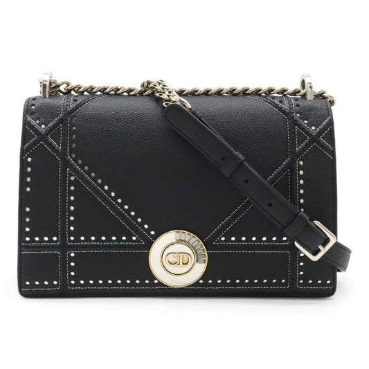 Christian Dior Black Leather Shoulder Bag Style 17 Rovelle Bags