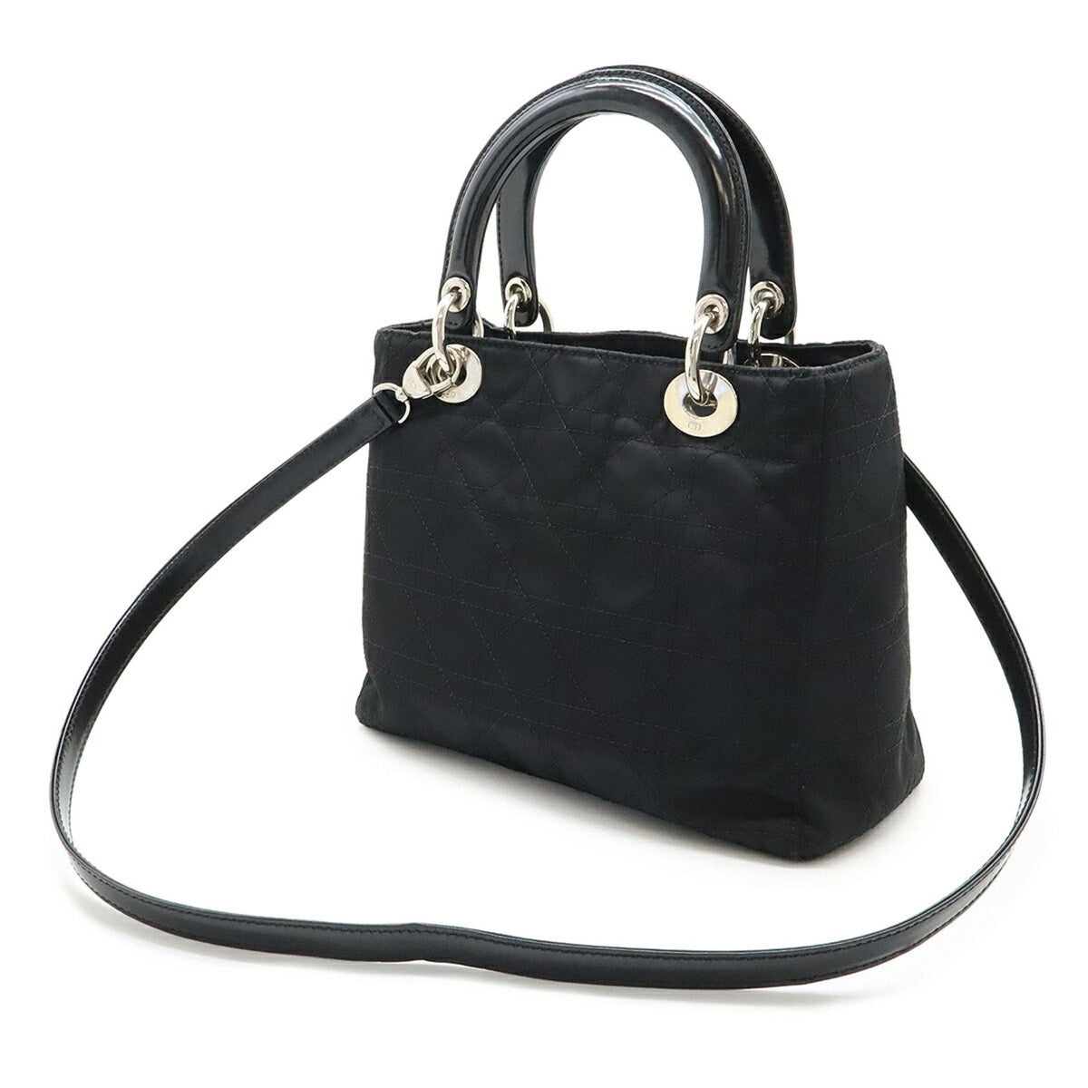 Christian Dior Black Nylon Leather Handbag Tote Bag Rovelle Bags