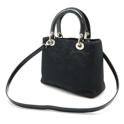 Christian Dior Black Nylon Leather Handbag Tote Bag Rovelle Bags