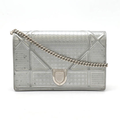 Christian Dior Silver Patent Leather Clutch Bag Pochette Rovelle Bags
