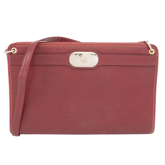 Christian Dior Bordeaux Leather Shoulder Bag Leather Rovelle Bags