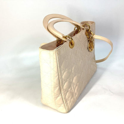 Christian Dior Beige Patent Leather Handbag Shoulder Bag Rovelle Bags