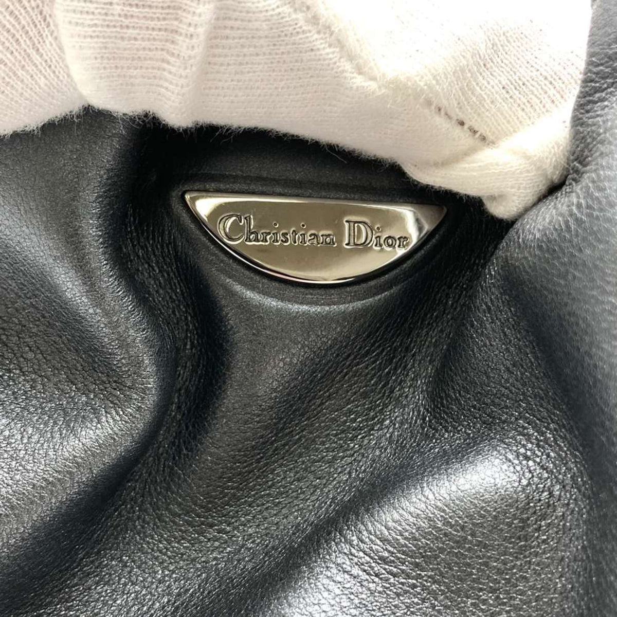 Christian Dior Gray Leather Handbag Leather Rovelle Bags
