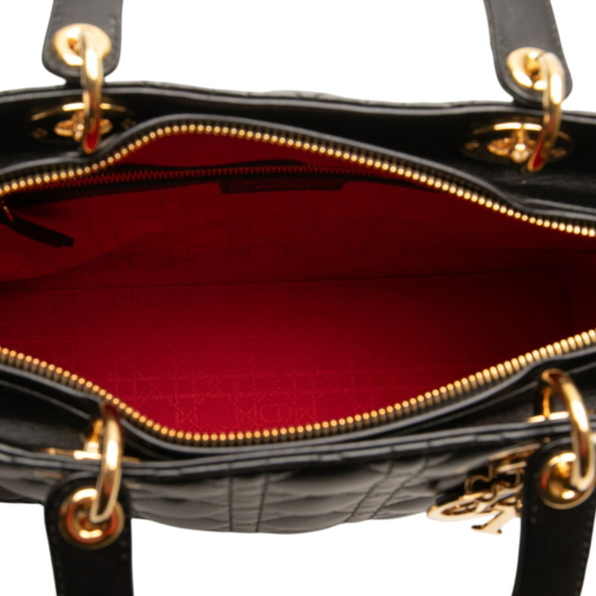Christian Dior Lady Dior Black Leather Handbag Shoulder Bag Rovelle Bags