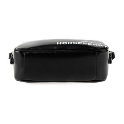 Burberry Black White Coated Canvas Leather Pochette Pouch Shoulder Bag ( )