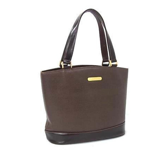 Burberry Brown Leather Handbag Tote Bag ( )