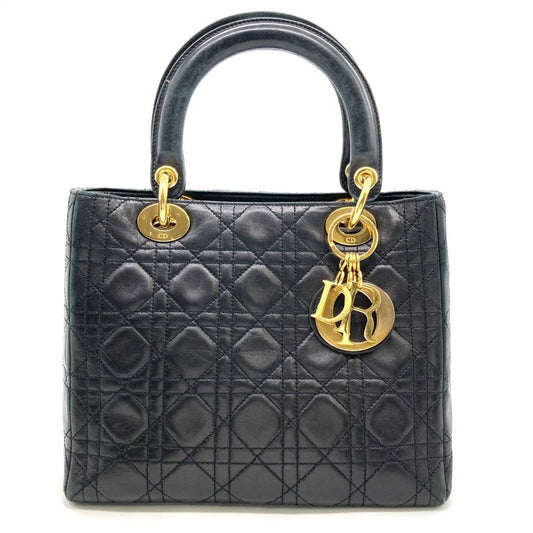 Christian Dior Lady Dior Black Leather Handbag Style 3 Rovelle Bags
