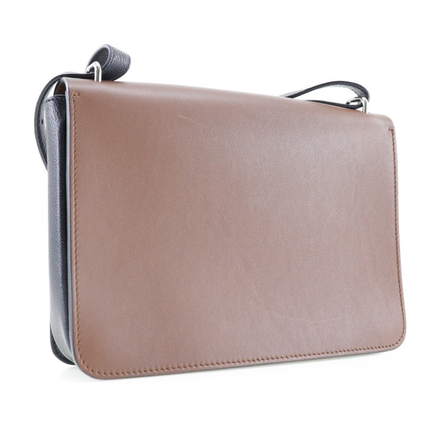 Burberry Black Brown Leather Shoulder Bag ( )